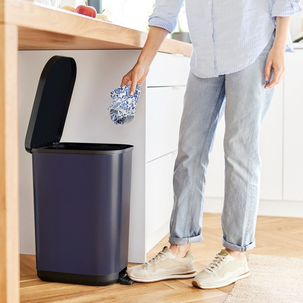 Waste bin Rotho Ribo Blue Blue Plastic 35 L