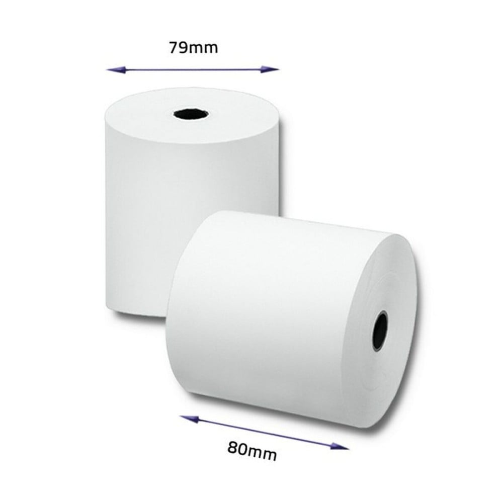 Rouleau de Papier Thermique Qoltec 51892 10 Unités 79 mm 80 m Blanc