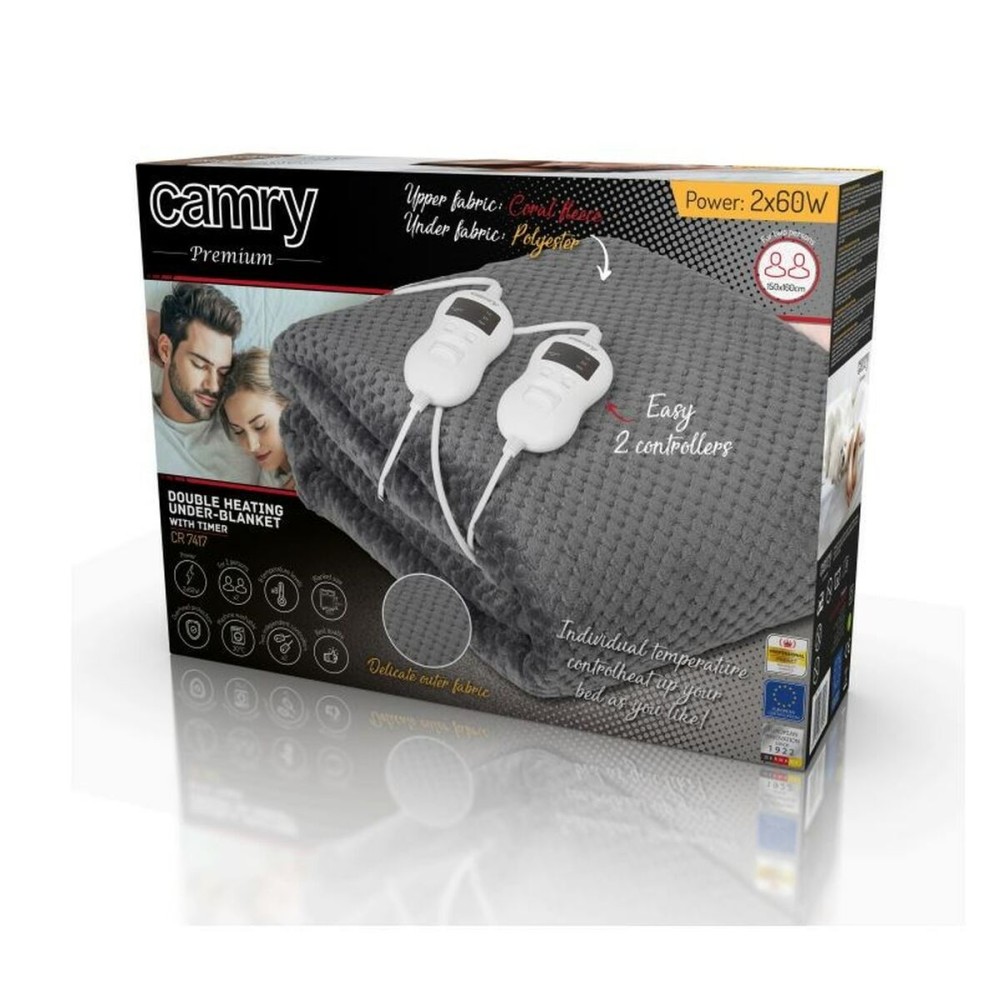 Electric Blanket Adler CR 7417 150 X 160 CM White Grey Polyester