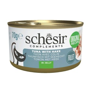 Katzenfutter Agras Pet Foods SCHESIR Complements Tuna with hake in jelly Fisch 70 g