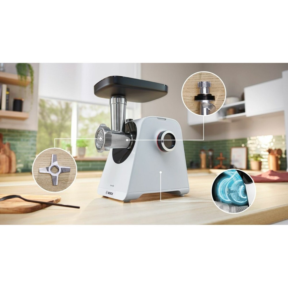 Hachoir à viande BOSCH MFWS420W Blanc Noir Acier inoxydable
