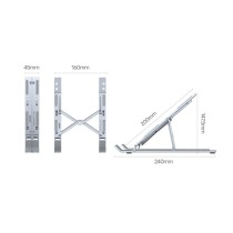 Zusammenklappbarer und verstellbarer Laptop-Ständer Unitek OT155SL Aluminium