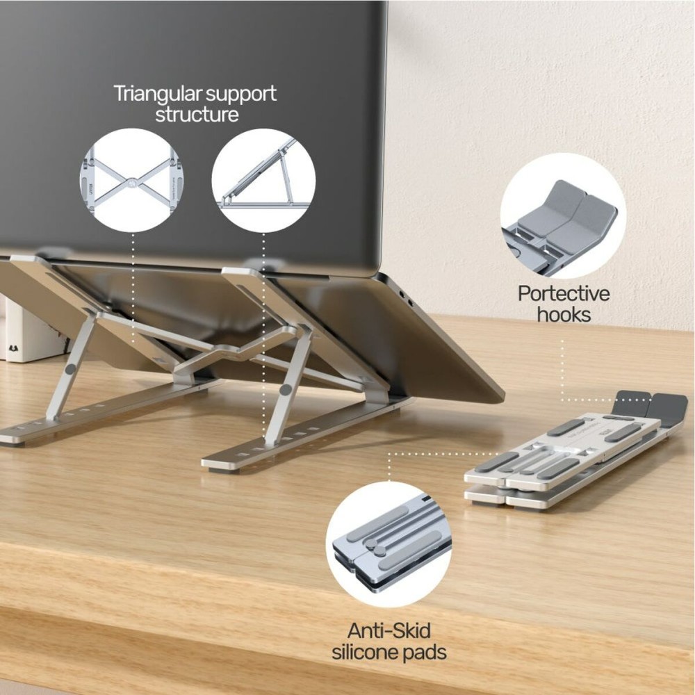 Zusammenklappbarer und verstellbarer Laptop-Ständer Unitek OT155SL Aluminium