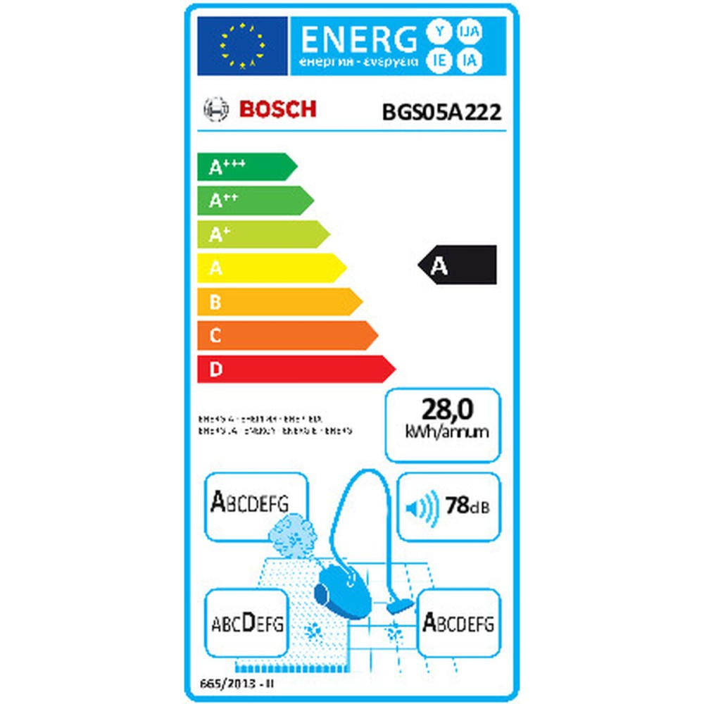 Bagless Vacuum Cleaner BOSCH BGS05A222 White Black 700 W