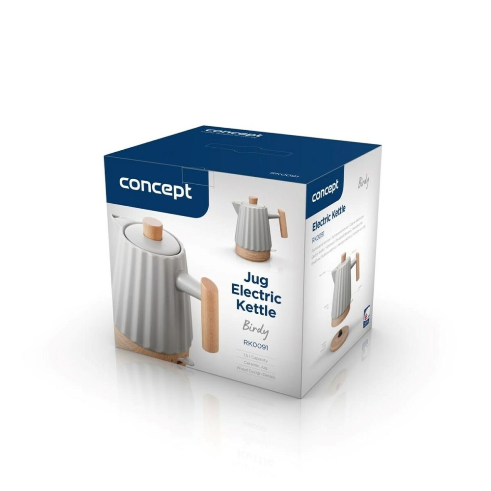 Wasserkocher Concept RK0091 Hellgrau Keramik 1500 W 1,5 L