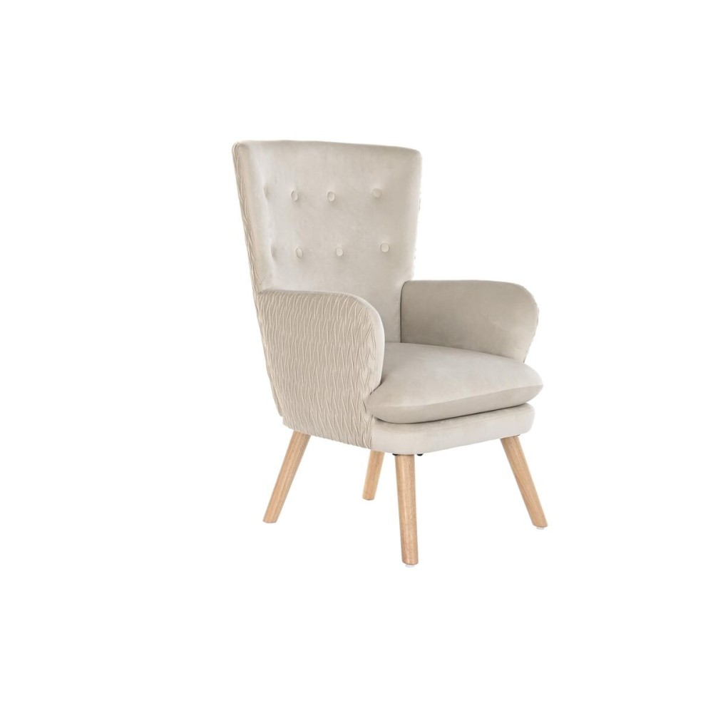 Sitz DKD Home Decor natürlich Beige Holz Polyester (67 x 70 x 95 cm)