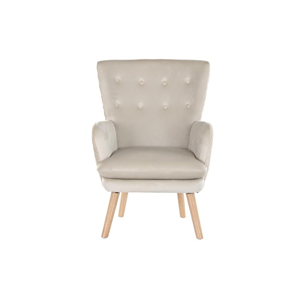 Sitz DKD Home Decor natürlich Beige Holz Polyester (67 x 70 x 95 cm)