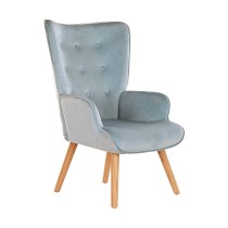 Sitz DKD Home Decor Blau Himmelsblau natürlich Holz Kunststoff 67 x 75 x 96 cm