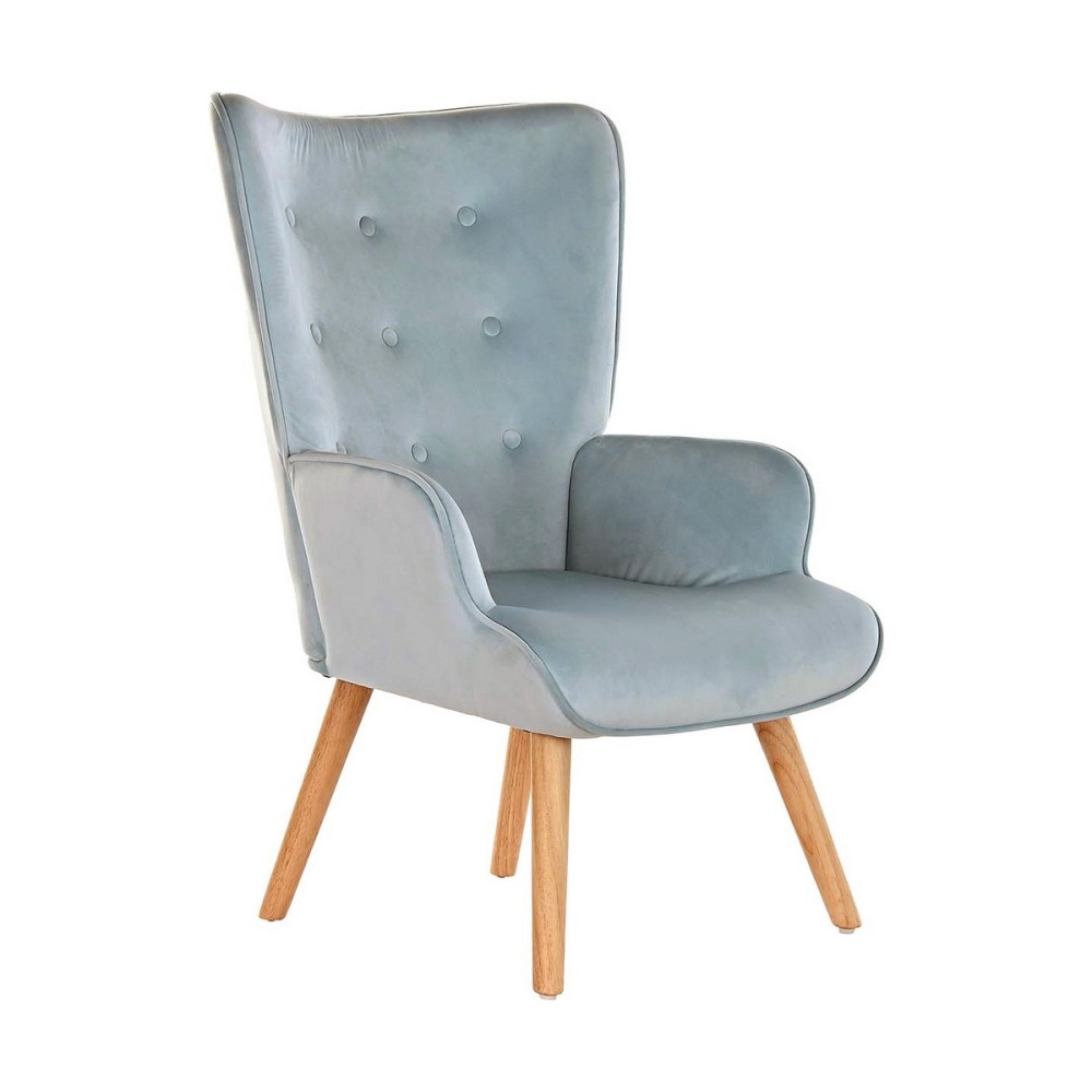 Sitz DKD Home Decor Blau Himmelsblau natürlich Holz Kunststoff 67 x 75 x 96 cm