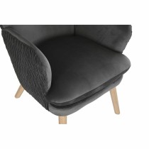 Sitz DKD Home Decor natürlich Holz Polyester Dunkelgrau (66 x 67 x 92 cm)