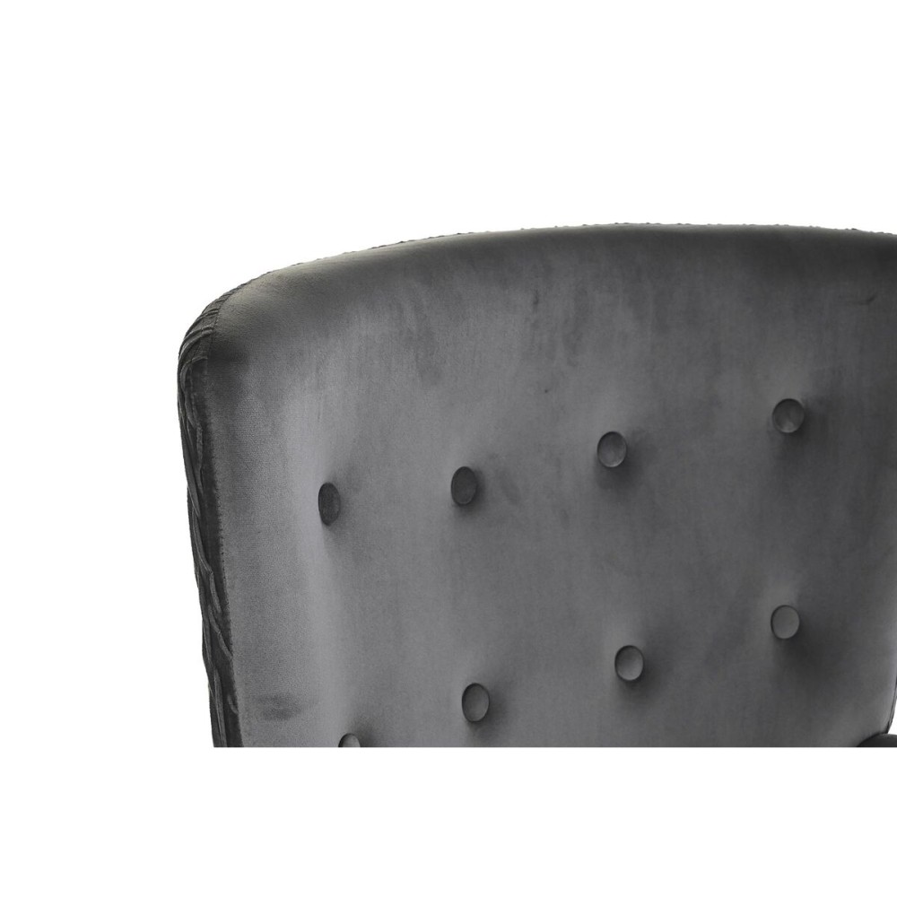 Armchair DKD Home Decor Natural Wood Polyester Dark grey (66 x 67 x 92 cm)