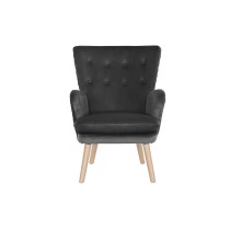 Sitz DKD Home Decor natürlich Holz Polyester Dunkelgrau (66 x 67 x 92 cm)