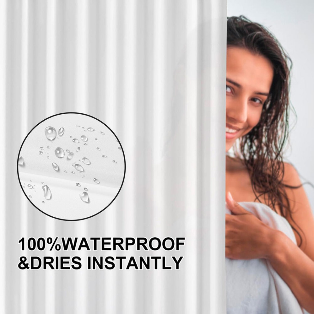 Rideau de Douche Exma Blanc PVC 180 x 180 cm
