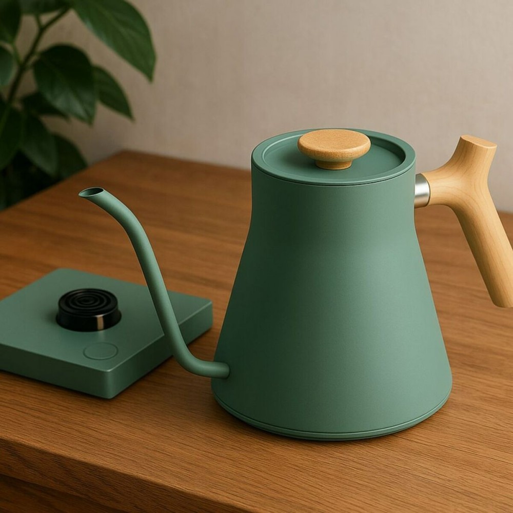 Wasserkocher Fellow grün Holz Edelstahl 900 ml