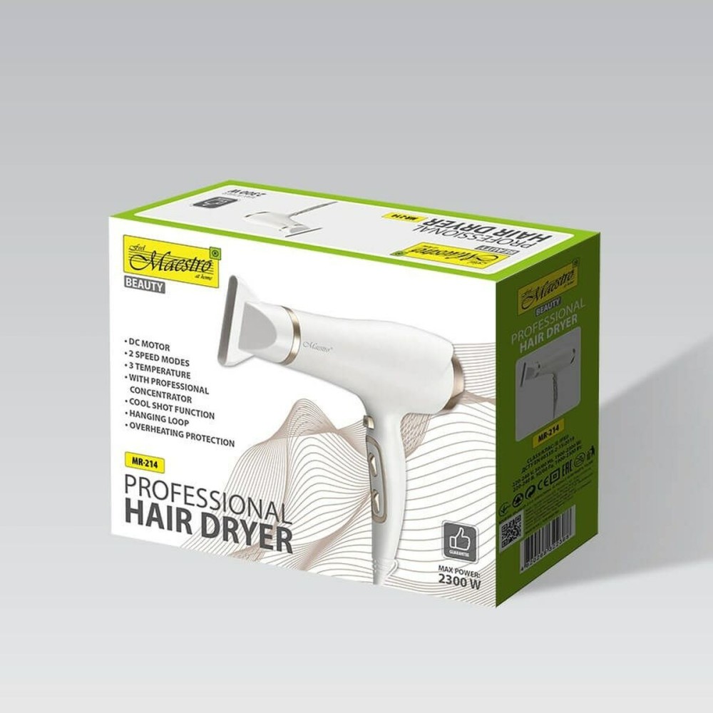 Hairdryer Feel Maestro MR-214 White 2300 W