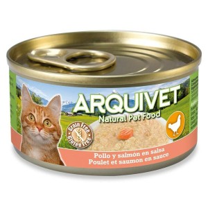 Cat food Arquivet Chicken in sauce with salmon Chicken 80 g