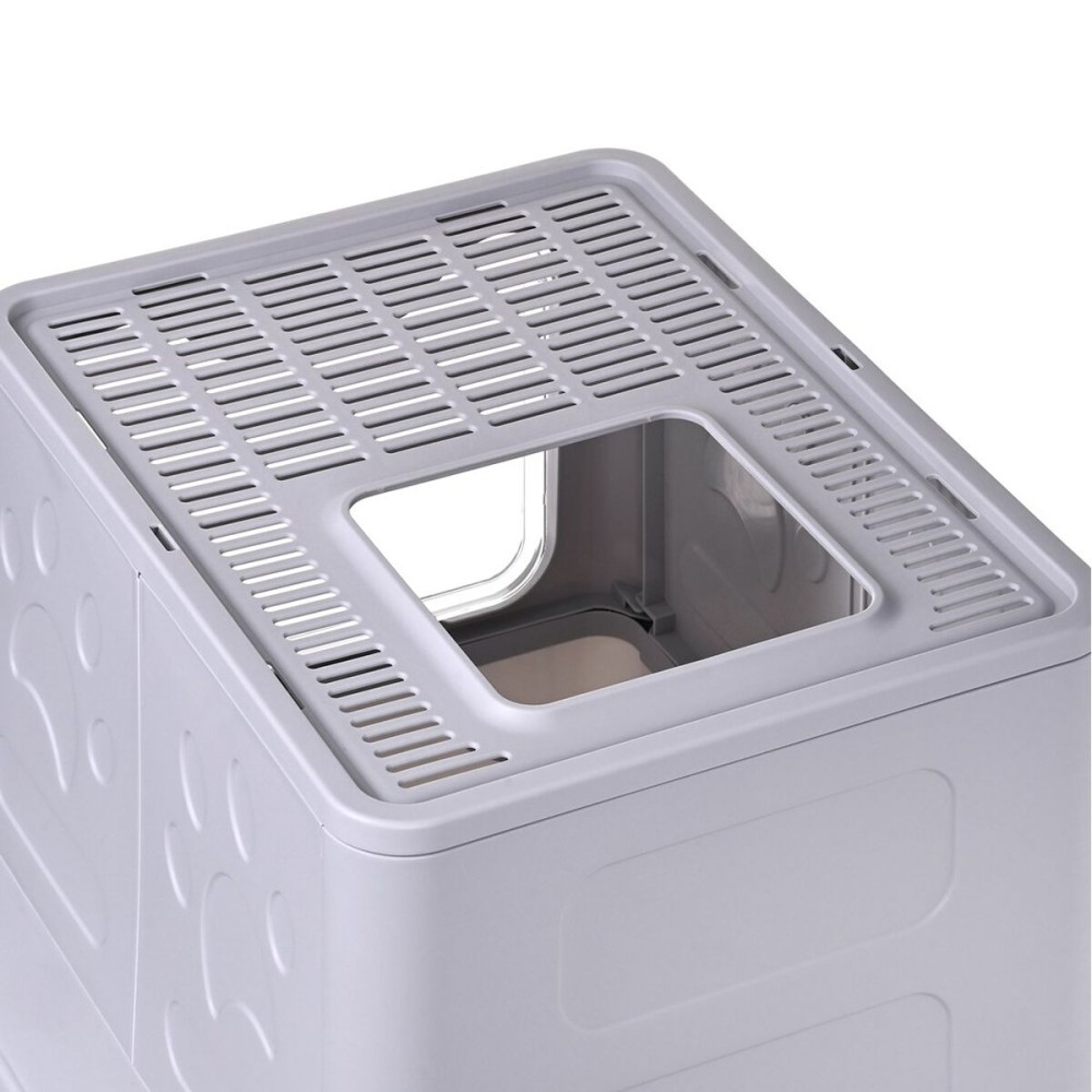 Cat Litter Box Diamentiq Yoko White Grey Plastic