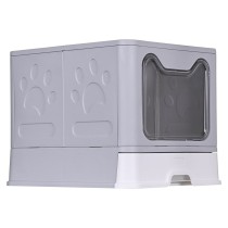 Cat Litter Box Diamentiq Yoko White Grey Plastic
