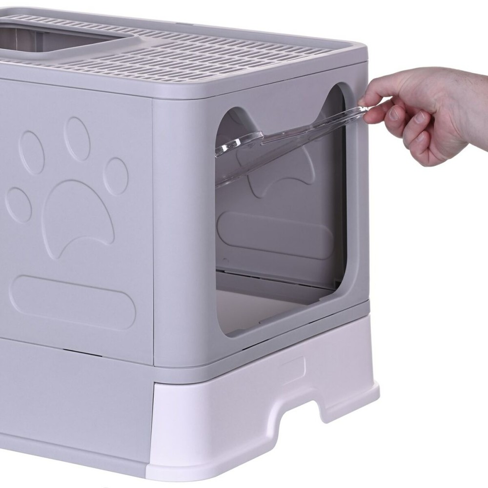 Cat Litter Box Diamentiq Yoko White Grey Plastic