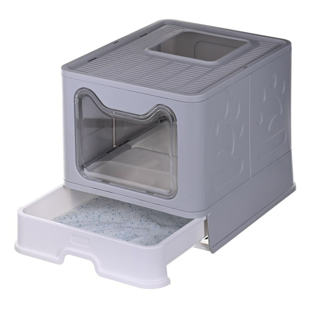 Cat Litter Box Diamentiq Yoko White Grey Plastic