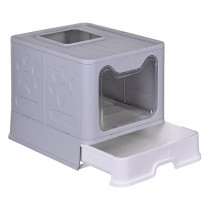 Cat Litter Box Diamentiq Yoko White Grey Plastic