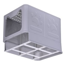 Cat Litter Box Diamentiq Yoko White Grey Plastic