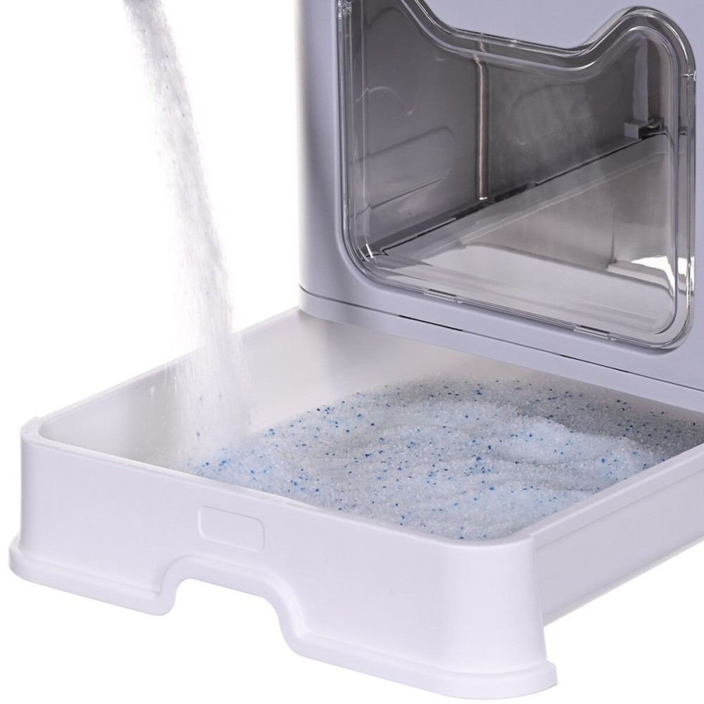 Cat Litter Box Diamentiq Yoko White Grey Plastic