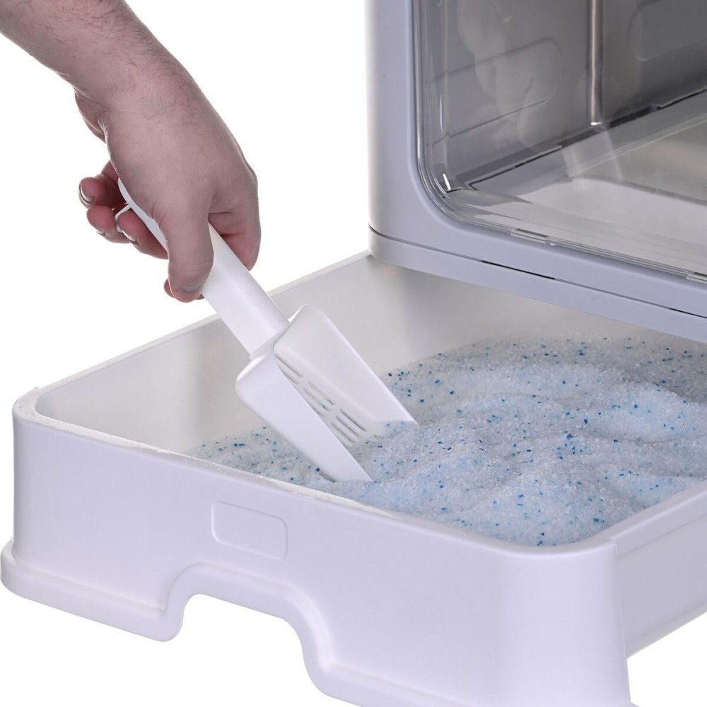 Cat Litter Box Diamentiq Yoko White Grey Plastic
