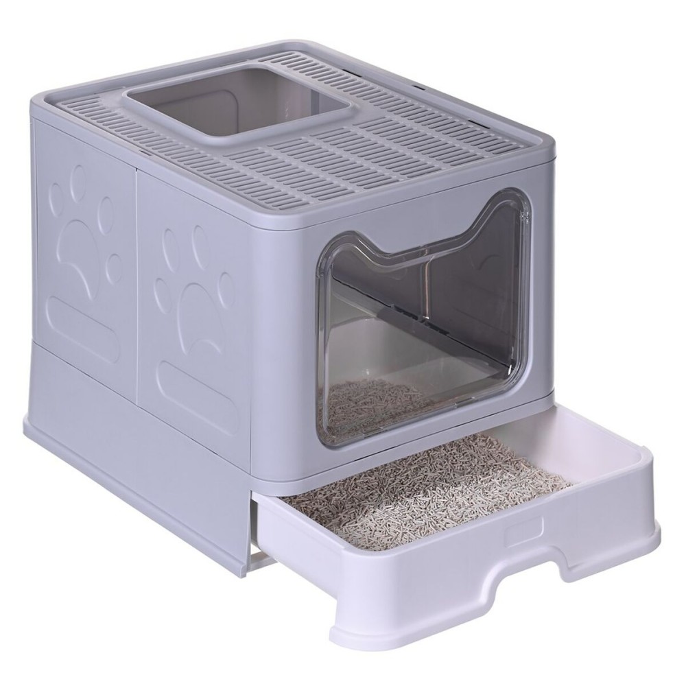 Cat Litter Box Diamentiq Yoko White Grey Plastic