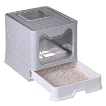 Cat Litter Box Diamentiq Yoko White Grey Plastic