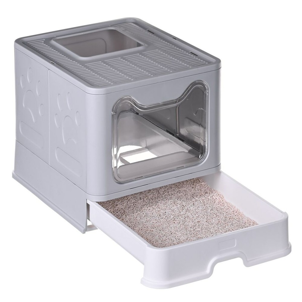 Cat Litter Box Diamentiq Yoko White Grey Plastic