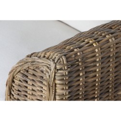 Canapé de jardin Home ESPRIT Blanc Marron Naturel Rotin 174 x 88 x 69 cm