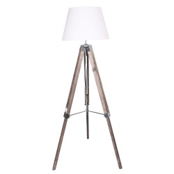 Lampadaire Home ESPRIT Blanc Marron Bois 40 x 40 x 150 cm