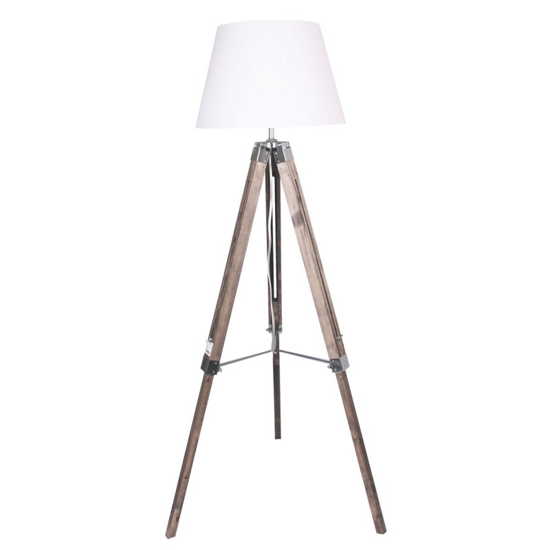 Floor Lamp Home ESPRIT White Brown Wood 40 x 40 x 150 cm