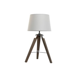 Lampe de bureau Home ESPRIT Blanc Marron Bois 36 x 36 x 60 cm