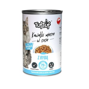 Katzenfutter Tuftuf Pieces of meat in sauce with fish Fisch 415 g