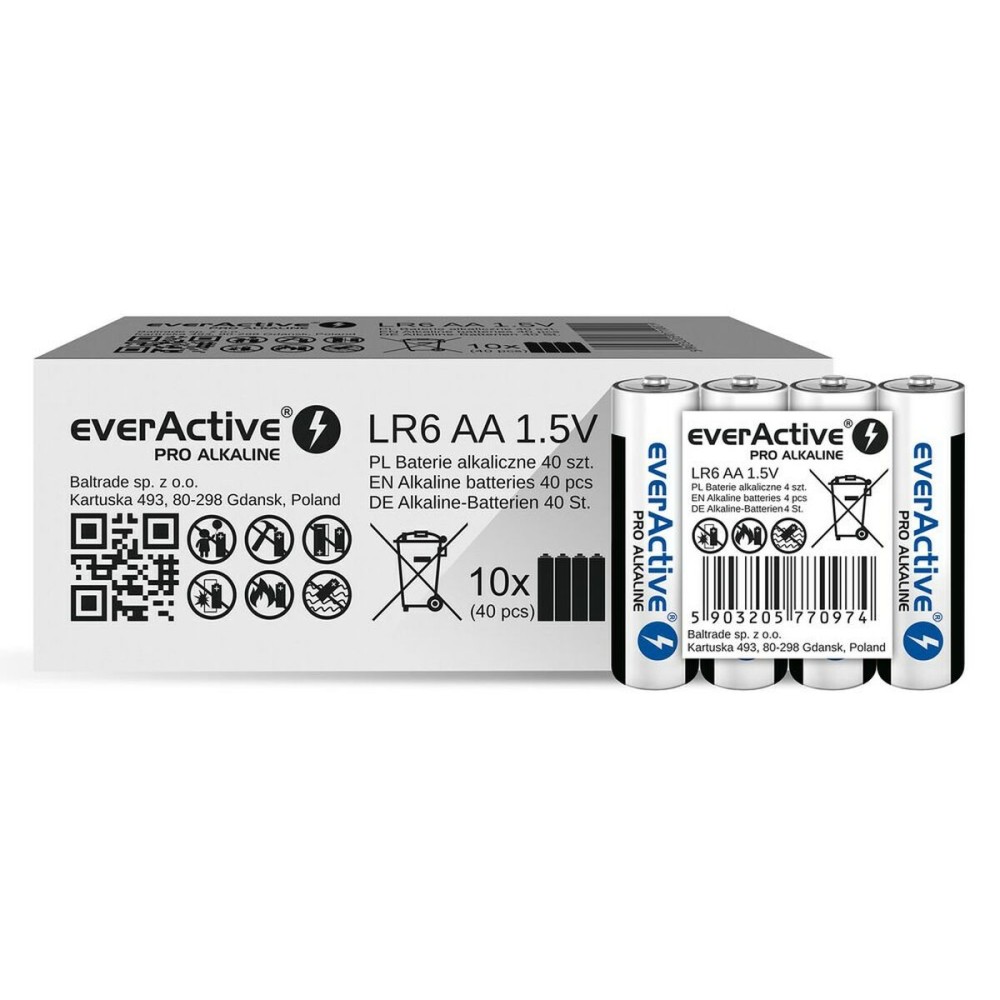 Batteries EverActive LR6 AA 1,5 V (4 Unités)