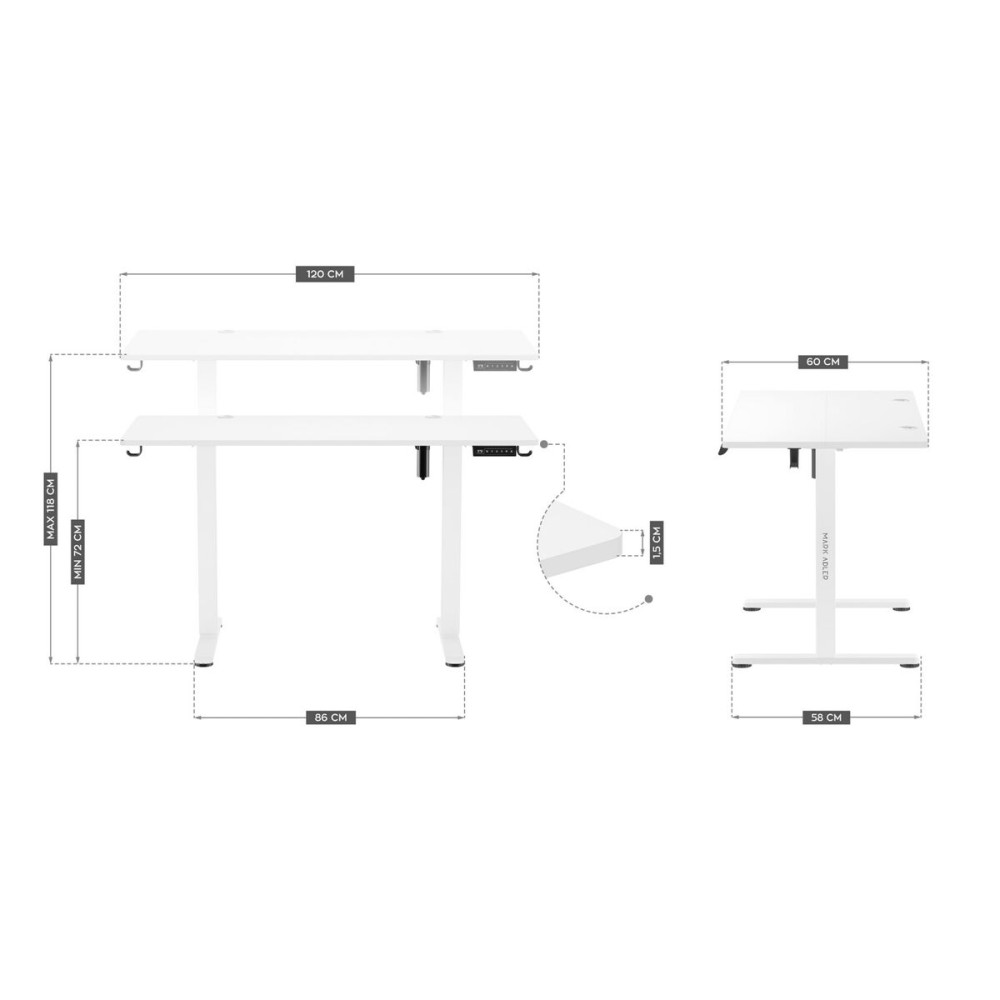 Schreibtisch Gaming Mark Adler MA-Leader 7.0 White Weiß