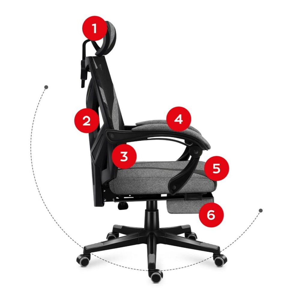 Gaming-Stuhl Huzaro Combat 5.0 Schwarz Grau