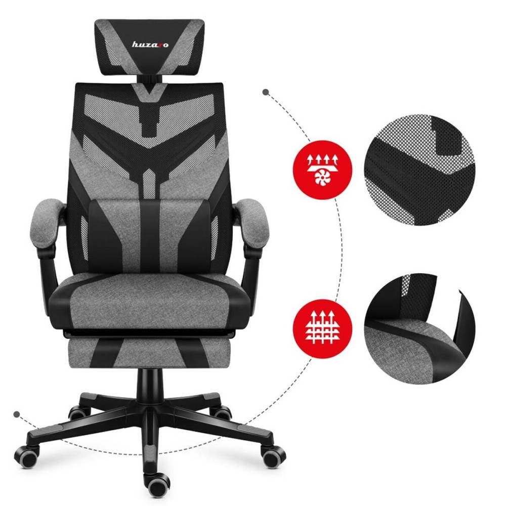 Gaming-Stuhl Huzaro Combat 5.0 Schwarz Grau