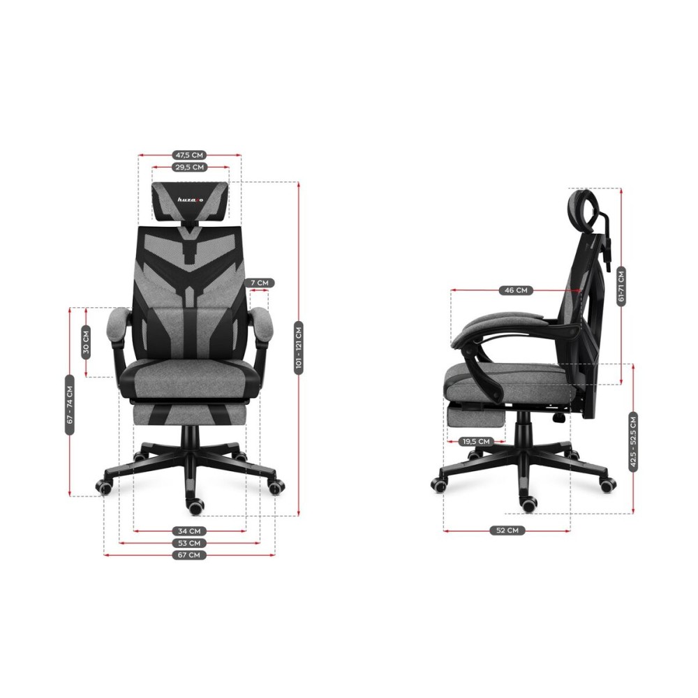 Gaming-Stuhl Huzaro Combat 5.0 Schwarz Grau