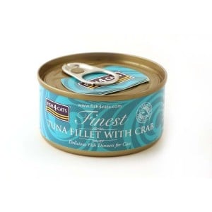 Katzenfutter FISH4DOGS FISH4CATS Tuna fillet with crab Fisch 70 g
