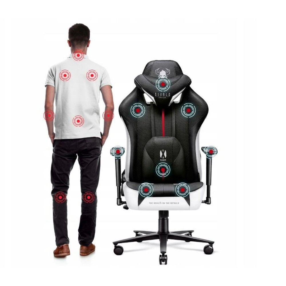 Gaming Chair Diablo Chairs DiabloX-PLAYER 2.0 White Black