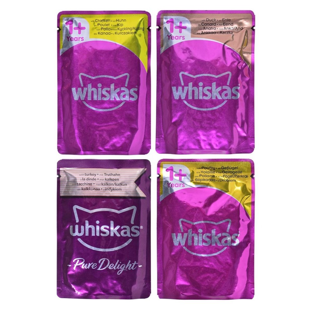 Katzenfutter Whiskas Pure Delight Huhn Truthahn Ente Vögel 40 x 85 g