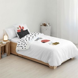 Housse de Couette Kids&Cotton Kamal Blanc 175 Fils 180 x 220 cm