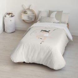 Housse de Couette Kids&Cotton Chay Beige 175 Fils 180 x 220 cm