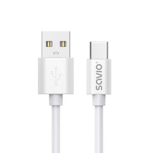USB A to USB C Cable Savio CL-168 White 3 m
