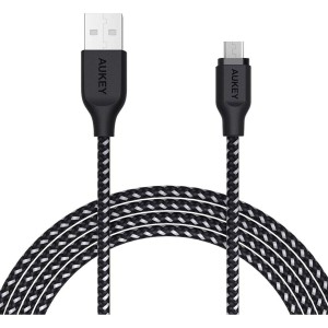 USB Cable to micro USB Aukey CB-AM2 White Black 2 m
