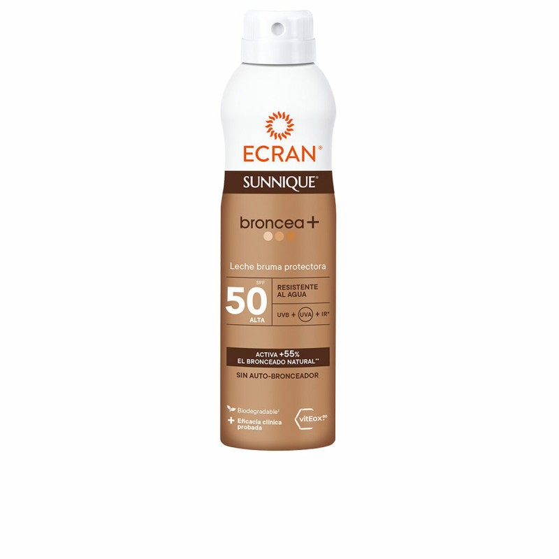 Sonnenschutzmaske Ecran Sunnique Broncea+ Spf 50 250 ml Sonnenmilch