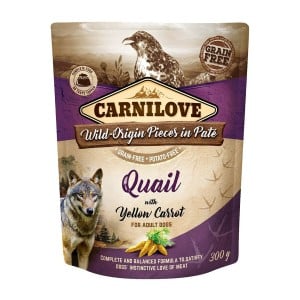 Wet food Carnilove Dog Pouch Quail & Yellow carrot 300 g